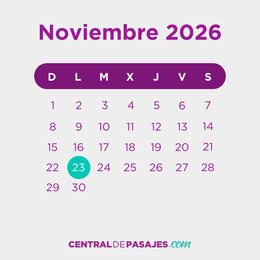 Feriados de Noviembre 2026